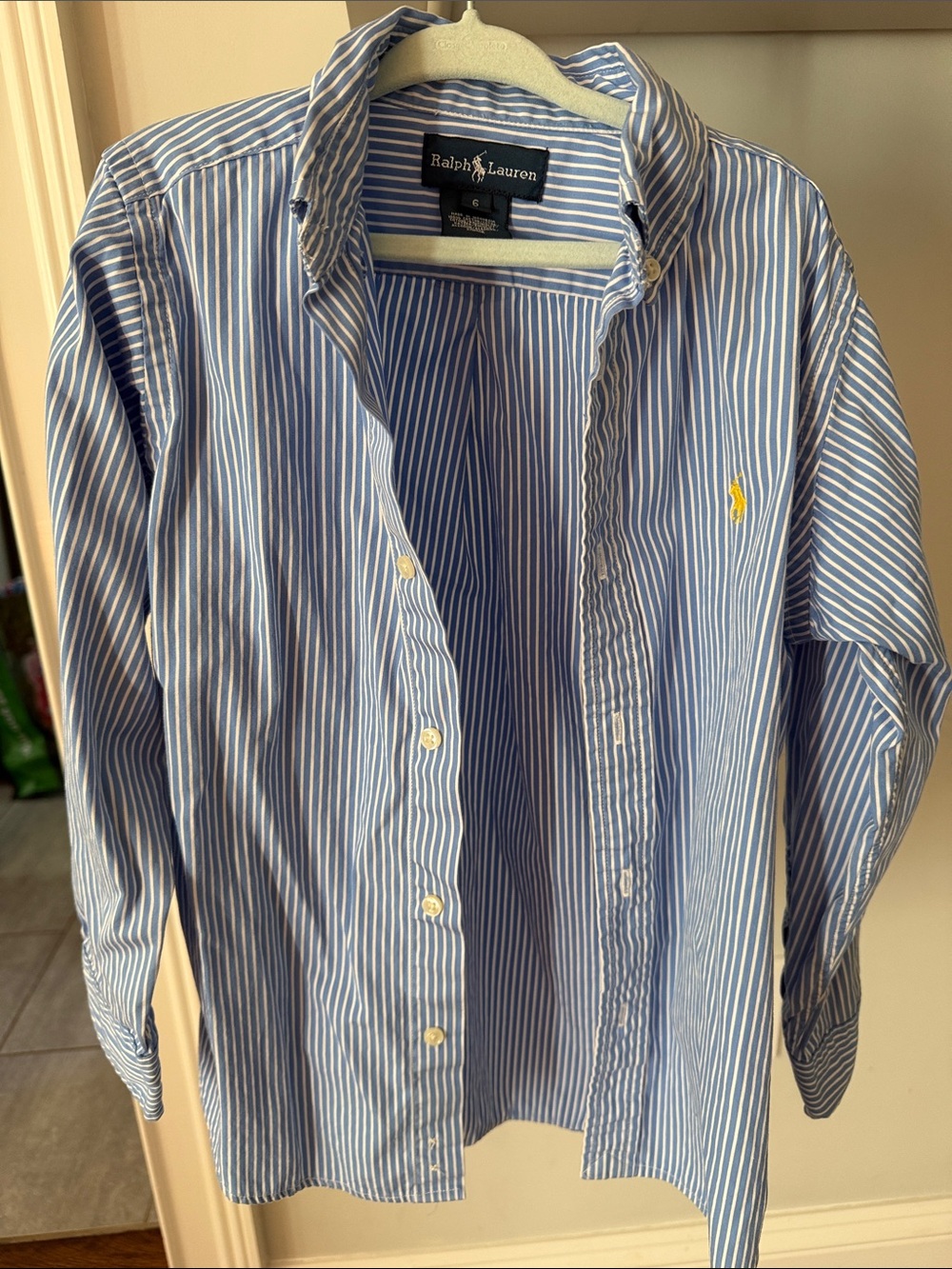 Ralph Lauren Men’s Light Blue & White Striped Button-Down Shirt